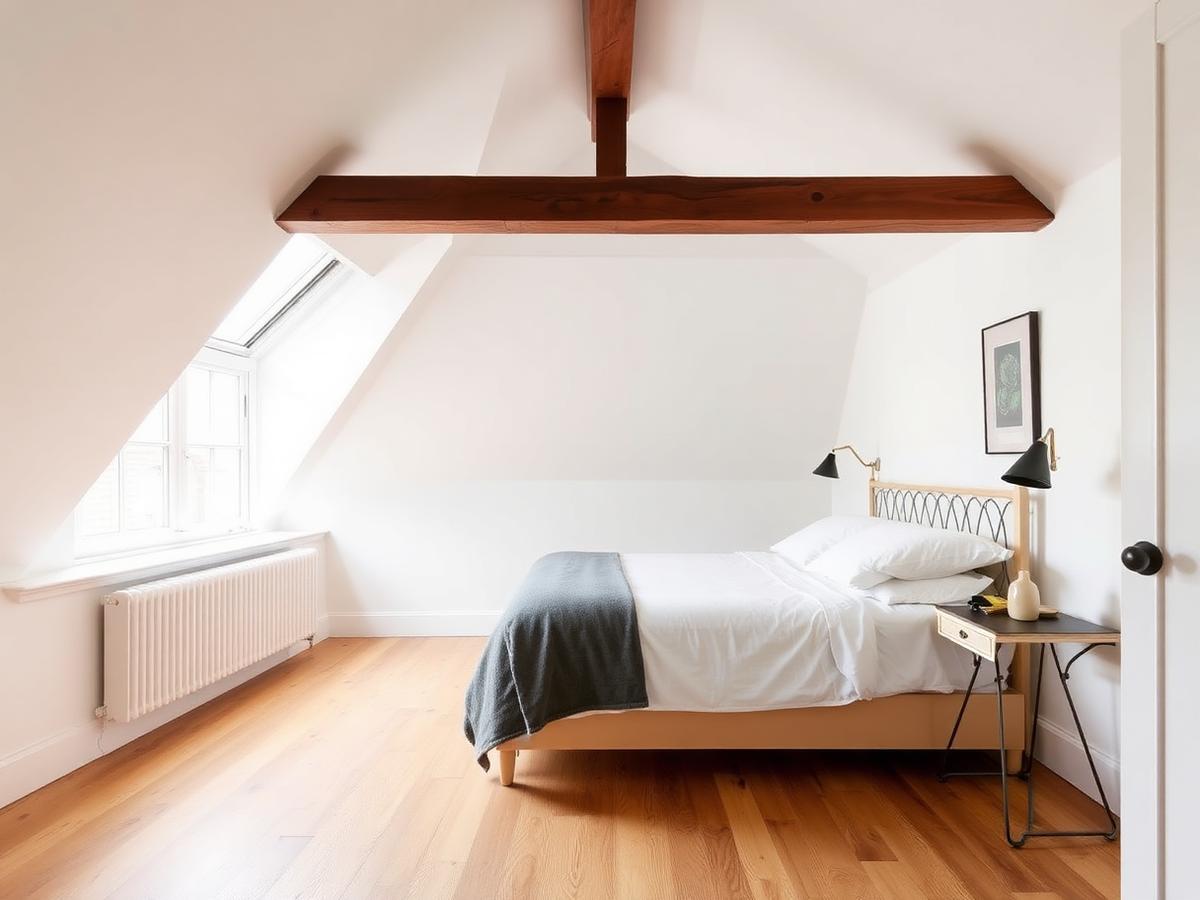 Bright loft conversion bedroom with dormer window in a London home